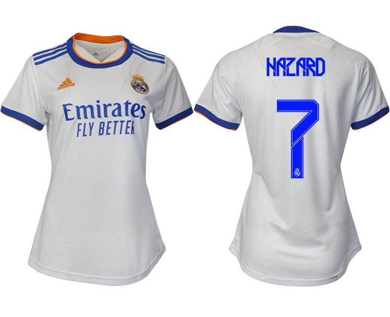 Women 2021-2022 Club Real Madrid home aaa version white #7 Soccer Jerseys